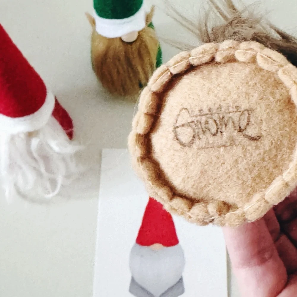 Mini Wool Felt Scandinavian Holiday Gnome Trio - Picture 3 of 6